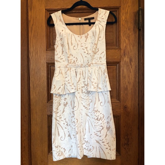 BCBGMaxAzria Dresses & Skirts - BCBG white lace peplum dress